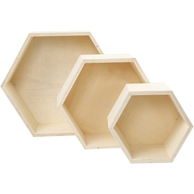 Wooden wall cabinets hexagon